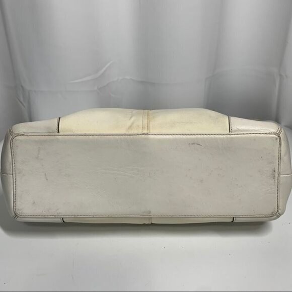 Coach Satchel Reversible Handles Ivory Canvas/Leather Trim M042-1834 - Picture 6 of 13
